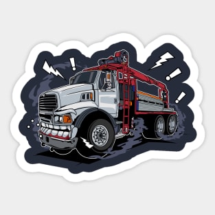 White truck monster Sticker